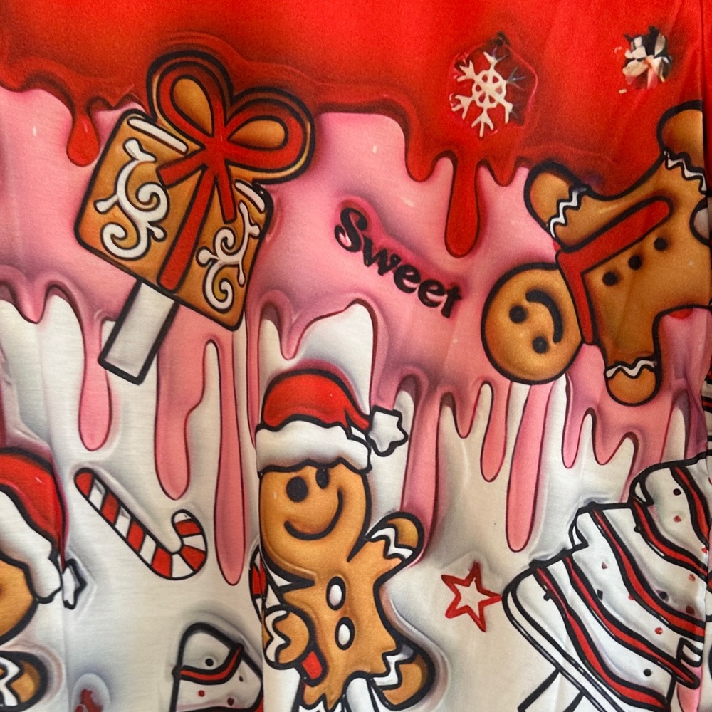 Festive Gingerbread and Candy Cane long Sleeve Top - Picture 3 of 5